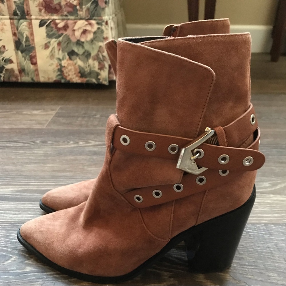 Rust brown suede ankle boots